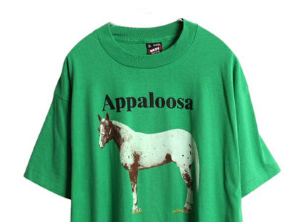 デッドストック 80s USA製 ウマ アート イラスト プリント Tシャツ メンズ XL 新品 ヴィンテージ アニマル シングルステッチ 大きいサイズ