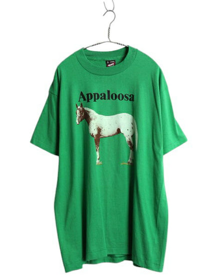 デッドストック 80s USA製 ウマ アート イラスト プリント Tシャツ メンズ XL 新品 ヴィンテージ アニマル シングルステッチ 大きいサイズ