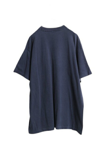 90s USA製 カレッジ ジャズ アート イラスト プリント Tシャツ メンズ XL オールド シングルステッチ 大きいサイズ ヘビーウェイト 紺 音物