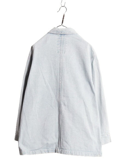 90s LAUREN ラルフローレン デニム カバーオール ジャケット レディース M 大きめ / 古着 90年代 オールド ワーク コットン ヘビーウェイト