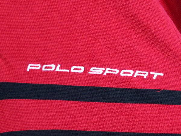 90s ポロスポーツ ラルフローレン ボーダー 長袖 鹿の子 ポロシャツ メンズ L / 90年代 オールド POLO SPORT 長袖シャツ コットン ツートン