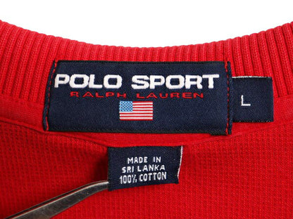90s ポロスポーツ ラルフローレン ボーダー 長袖 鹿の子 ポロシャツ メンズ L / 90年代 オールド POLO SPORT 長袖シャツ コットン ツートン