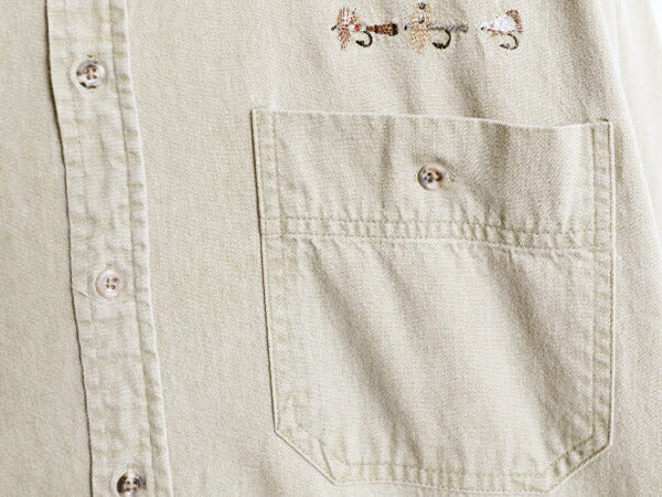 90s オービス 長袖 ボタンダウン シャツ メンズ XL 90年代 オールド ORVIS フィッシング 長袖シャツ ヘビーウェイト コットン 大きいサイズ
