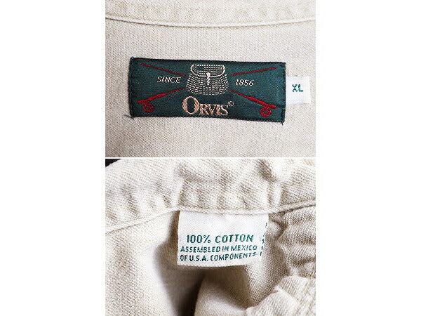 90s オービス 長袖 ボタンダウン シャツ メンズ XL 90年代 オールド ORVIS フィッシング 長袖シャツ ヘビーウェイト コットン 大きいサイズ
