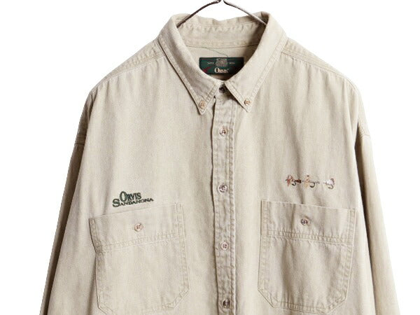 90s オービス 長袖 ボタンダウン シャツ メンズ XL 90年代 オールド ORVIS フィッシング 長袖シャツ ヘビーウェイト コットン 大きいサイズ