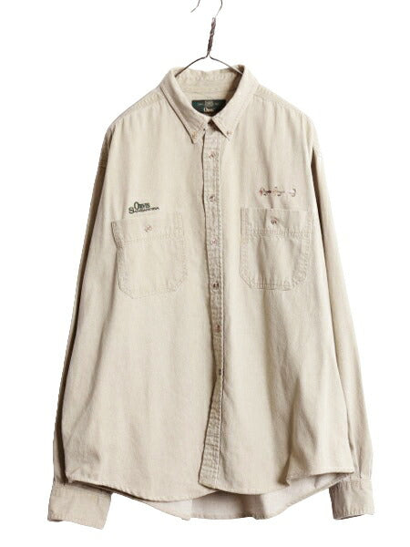 90s オービス 長袖 ボタンダウン シャツ メンズ XL 90年代 オールド ORVIS フィッシング 長袖シャツ ヘビーウェイト コットン 大きいサイズ