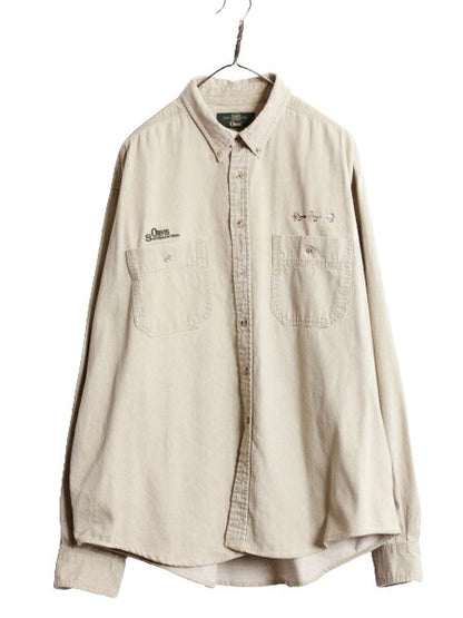 90s オービス 長袖 ボタンダウン シャツ メンズ XL 90年代 オールド ORVIS フィッシング 長袖シャツ ヘビーウェイト コットン 大きいサイズ