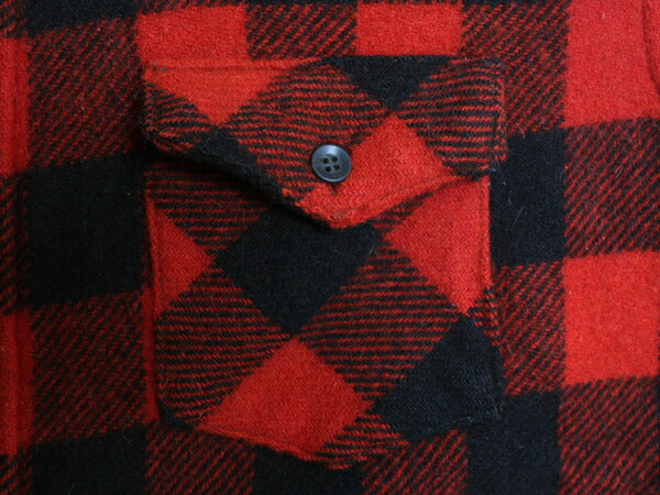50s USA製 FROSTPROOF マチ付き ブロック チェック ウール シャツ メンズ L 古着 ヴィンテージ CPO 長袖シャツ ジャケット ヘビーウェイト