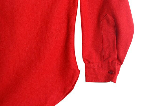 70s USA製 ペンドルトン 長袖 ウール シャツ メンズ L / 古着 70年代 ヴィンテージ PENDLETON 長袖シャツ 薄手 無地 ポケット付き レッド