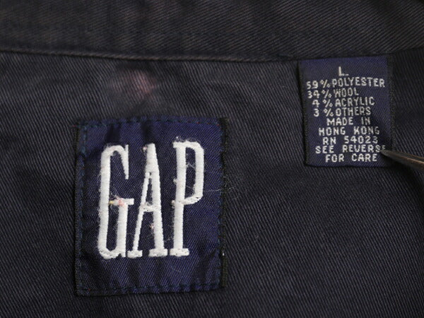 90s OLD GAP チェック ウール フランネル シャツ メンズ L 古着 オールド ギャップ ネルシャツ ジャケット ポケット付き 厚手 マルチカラー