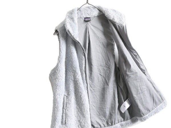 15年製 パタゴニア ロスガトス フリース ベスト レディース M 古着 Patagonia 毛長 パイル ボア 重ね着 フルジップ アウトドア ハイネック