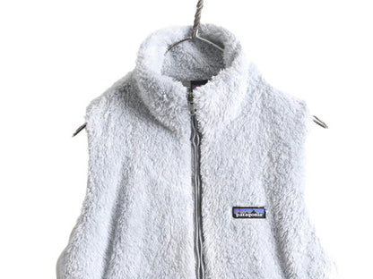 15年製 パタゴニア ロスガトス フリース ベスト レディース M 古着 Patagonia 毛長 パイル ボア 重ね着 フルジップ アウトドア ハイネック