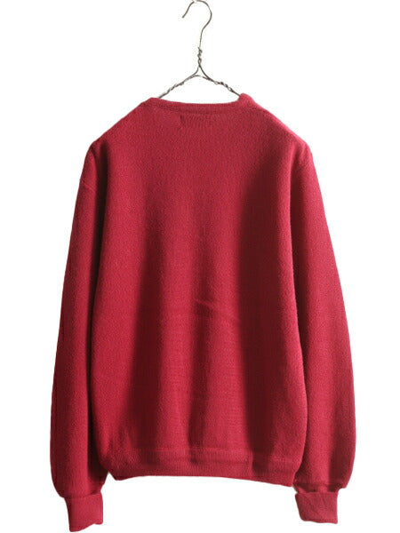 70s USA製 ラコステ アクリル ニット セーター メンズ レディース L / 70年代 ヴィンテージ IZOD LACOSTE Vネック 糸巻タグ バーガンディ