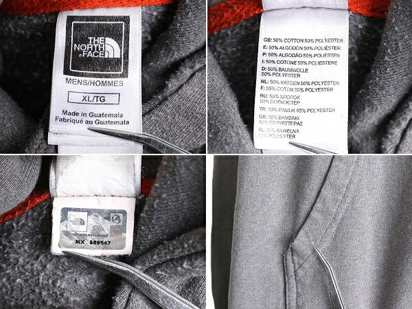 ノースフェイス プリント スウェット フード パーカー メンズ XL / 古着 The North Face プルオーバー 裏起毛 トレーナー アウトドア 灰