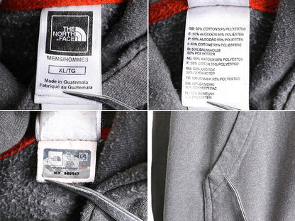 ノースフェイス プリント スウェット フード パーカー メンズ XL / 古着 The North Face プルオーバー 裏起毛 トレーナー アウトドア 灰