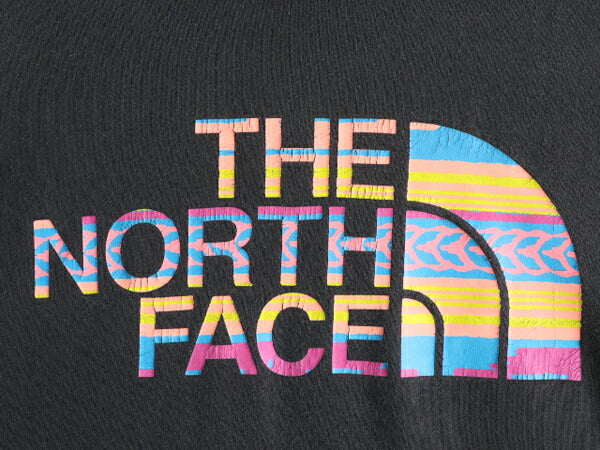 ノースフェイス プリント スウェット フード パーカー レディース M The North Face プルオーバー 裏起毛 トレーナー ブラック アウトドア