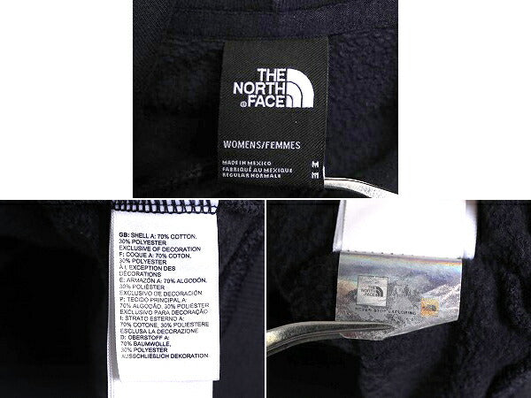 ノースフェイス プリント スウェット フード パーカー レディース M / 古着 The North Face プルオーバー 裏起毛 トレーナー アウトドア 紺