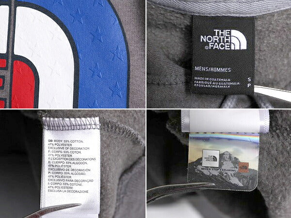 ノースフェイス プリント スウェット フード パーカー メンズ S / The North Face プルオーバー トレーナー 裏起毛 薄手 アウトドア 星条旗