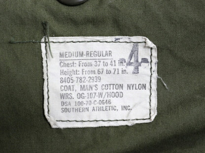 70s 米軍実物 US ARMY M-65 フィールド ジャケット MEDIUM REGULAR 70年製 ヴィンテージ ミリタリー ジャンパー ブルゾン 軍物 2nd アルミ