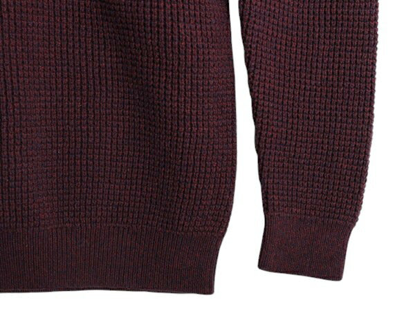 00s エルエルビーン ロールネック コットン ニット セーター メンズ XL 無地 LLBEAN アウトドア リブ編み チャンキー 大きいサイズ エンジ