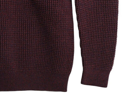 00s エルエルビーン ロールネック コットン ニット セーター メンズ XL 無地 LLBEAN アウトドア リブ編み チャンキー 大きいサイズ エンジ