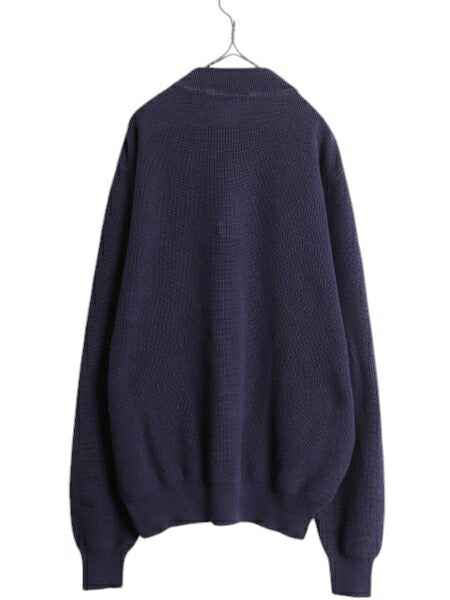 90s USA製 ランズエンド ヘンリーネック コットン ニット セーター メンズ XL / オールド LANDS END モックネック ミリタリー 大きいサイズ