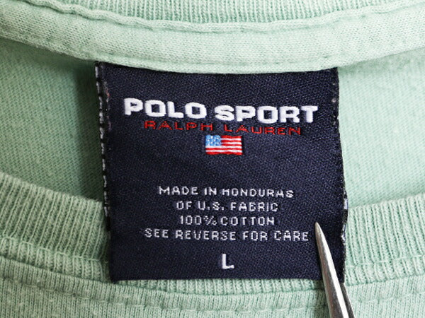 90s ポロスポーツ ラルフローレン プリント 半袖 Tシャツ メンズ L / 古着 90年代 オールド 当時物 POLO SPORT コットン アロハ ハワイアン