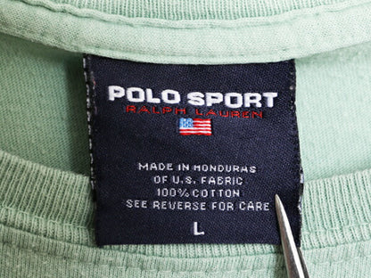 90s ポロスポーツ ラルフローレン プリント 半袖 Tシャツ メンズ L / 古着 90年代 オールド 当時物 POLO SPORT コットン アロハ ハワイアン