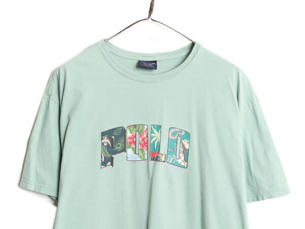 90s ポロスポーツ ラルフローレン プリント 半袖 Tシャツ メンズ L / 古着 90年代 オールド 当時物 POLO SPORT コットン アロハ ハワイアン