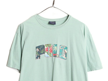90s ポロスポーツ ラルフローレン プリント 半袖 Tシャツ メンズ L / 古着 90年代 オールド 当時物 POLO SPORT コットン アロハ ハワイアン