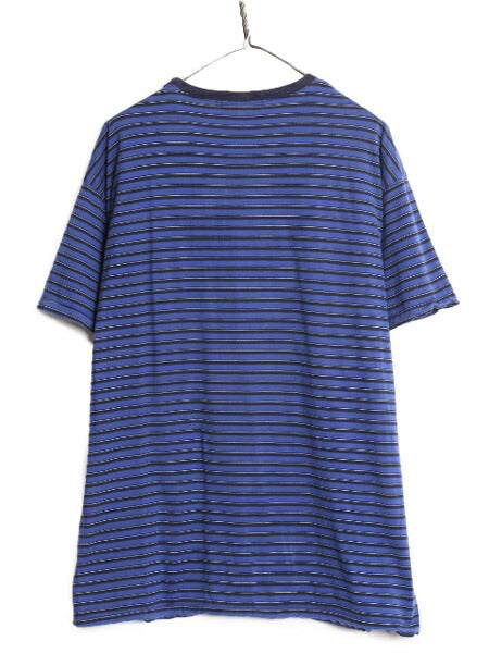 90s ポロ ラルフローレン ボーダー 半袖 Tシャツ メンズ XL 90年代 オールド ボーダーT コットン ワンポイント マルチカラー 大きいサイズ