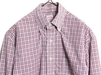 ブルックスブラザーズ チェック ボタンダウン 長袖 シャツ メンズ М / Brooks Brothers コットン ノーアイロン ポケット付き マルチカラー