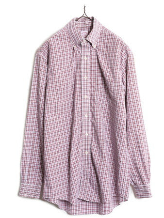 ブルックスブラザーズ チェック ボタンダウン 長袖 シャツ メンズ М / Brooks Brothers コットン ノーアイロン ポケット付き マルチカラー