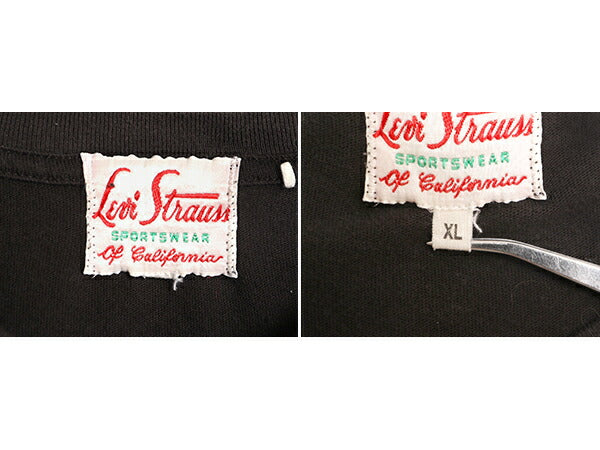 リーバイス ポケット付き 無地 半袖 Tシャツ メンズ XL / 古着 LEVIS ポケT シングルステッチ ブラック 大きいサイズ コットン ステッチ 黒