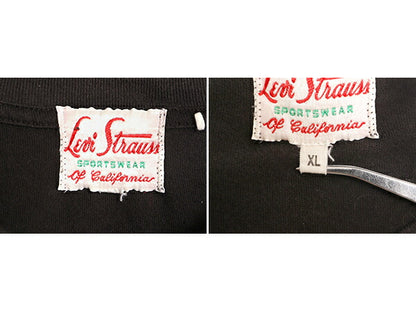 リーバイス ポケット付き 無地 半袖 Tシャツ メンズ XL / 古着 LEVIS ポケT シングルステッチ ブラック 大きいサイズ コットン ステッチ 黒