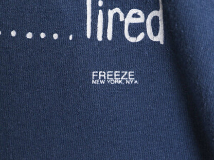 90s USA製 FREEZE キャラクター プリント 半袖 Tシャツ メンズ XL / 90年代 オールド 当時物 イラスト グラフィック シングルステッチ 紺