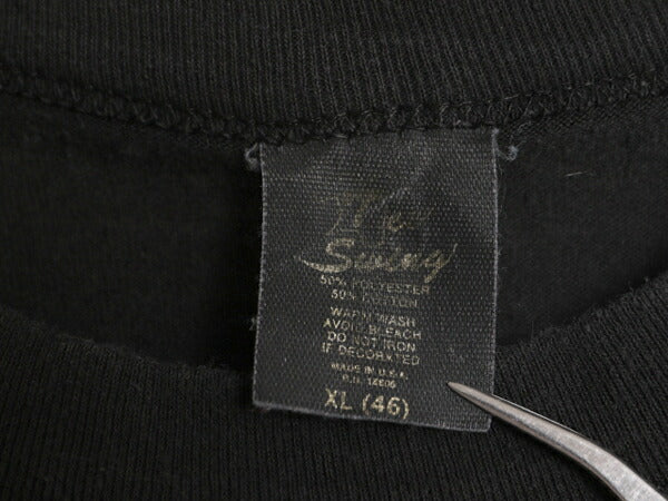 90s USA製 メッセージ プリント 半袖 Tシャツ メンズ XL 90年代 当時物 オールド ジョーク 大きいサイズ ブラック シングルステッチ 黒 黒T
