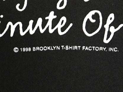 90s USA製 メッセージ プリント 半袖 Tシャツ メンズ XL 90年代 当時物 オールド ジョーク 大きいサイズ ブラック シングルステッチ 黒 黒T