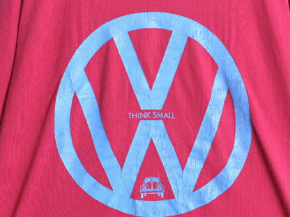 90s USA製 フォルクスワーゲン ロゴ プリント Tシャツ メンズ L / 古着 オールド ビートル VW 旧車 メッセージ シングルステッチ イラスト