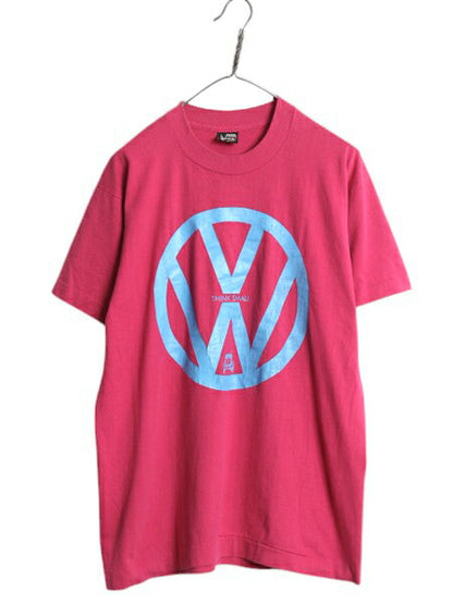 90s USA製 フォルクスワーゲン ロゴ プリント Tシャツ メンズ L / 古着 オールド ビートル VW 旧車 メッセージ シングルステッチ イラスト