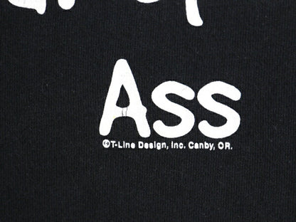 00s ジョーク メッセージ プリント Tシャツ メンズ XL オールド 下ネタ エロ グラフィック イラスト ヘビーウェイト ブラック 大きいサイズ