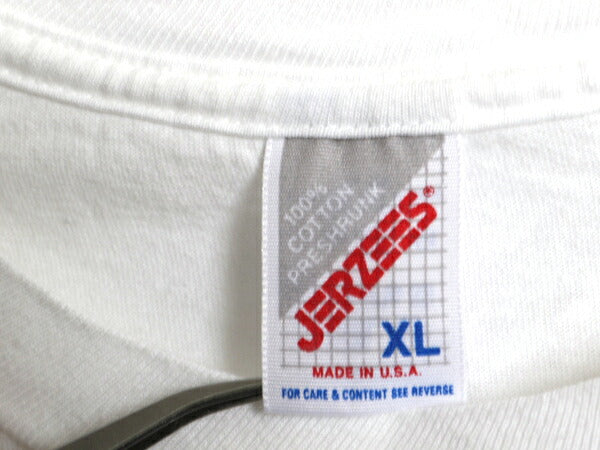 90s USA製 ジョーク メッセージ プリント Tシャツ メンズ XL 古着 オールド グラフィック アート イラスト ヘビーウェイト 白 大きいサイズ