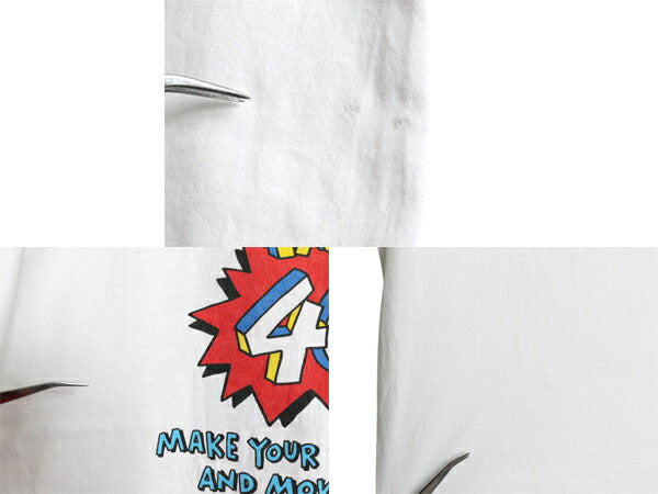 90s USA製 ジョーク メッセージ プリント Tシャツ メンズ XL 古着 オールド グラフィック アート イラスト ヘビーウェイト 白 大きいサイズ