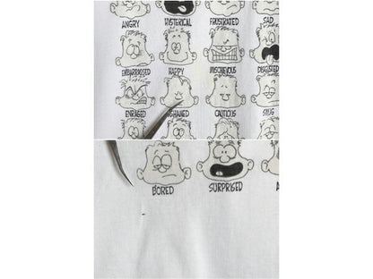 90s キャラクター アート イラスト プリント Tシャツ メンズ XL 程 オールド グラフィック メッセージ シングルステッチ ヘビーウェイト 白