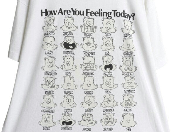 90s キャラクター アート イラスト プリント Tシャツ メンズ XL 程 オールド グラフィック メッセージ シングルステッチ ヘビーウェイト 白