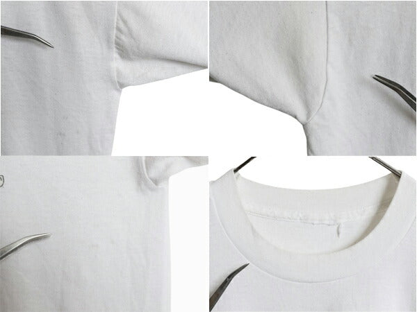 90s キャラクター アート イラスト プリント Tシャツ メンズ XL 程 オールド グラフィック メッセージ シングルステッチ ヘビーウェイト 白