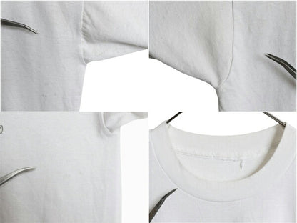 90s キャラクター アート イラスト プリント Tシャツ メンズ XL 程 オールド グラフィック メッセージ シングルステッチ ヘビーウェイト 白