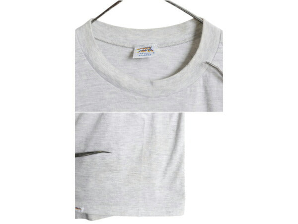 90s USA製 クリバンキャット イラスト 両面 プリント Tシャツ メンズ XL / オールド ネコ キャラクター シングルステッチ 灰 大きいサイズ