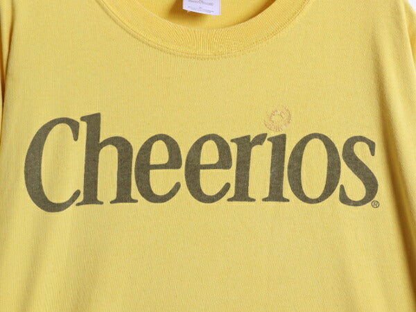 00s Cheerios 企業 ロゴ イラスト プリント Tシャツ メンズ XL オールド 当時物 グラフィック ヘビーウェイト 大きいサイズ カットソー 黄