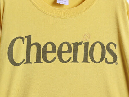 00s Cheerios 企業 ロゴ イラスト プリント Tシャツ メンズ XL オールド 当時物 グラフィック ヘビーウェイト 大きいサイズ カットソー 黄